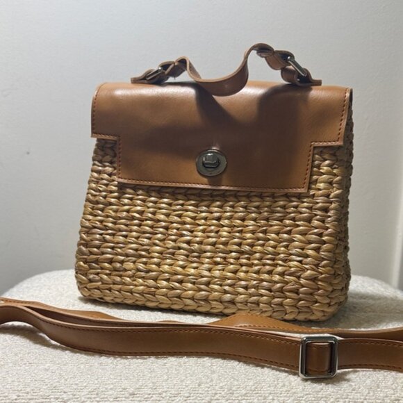 Brown Woven Leather Strap Bag - Picture 1 of 4